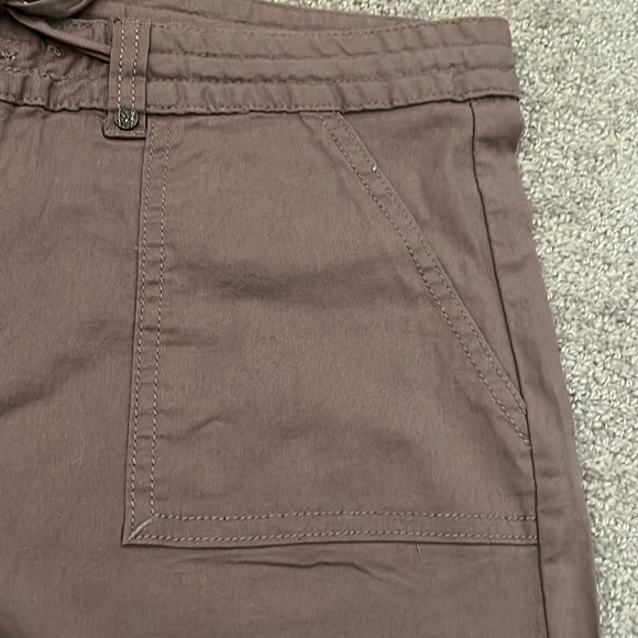 Prana Women’s Organic Cotton Drawstring Brown Shorts Size 12 - Picture 6 of 9